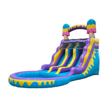Load image into Gallery viewer, INFLATABLE BIGGORS Water slides-16ft Inflatable Water Slide Dual Lane with Pool- 24ft Long, 100% PVC Vinyl, Includes Blower