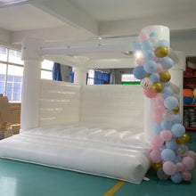 Load image into Gallery viewer, White Wedding Bounce House Inflatable Bouncer with Blower