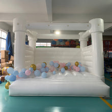 Load image into Gallery viewer, White Wedding Bounce House Inflatable Bouncer with Blower
