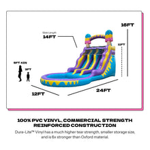 Load image into Gallery viewer, INFLATABLE BIGGORS Water slides-16ft Inflatable Water Slide Dual Lane with Pool- 24ft Long, 100% PVC Vinyl, Includes Blower

